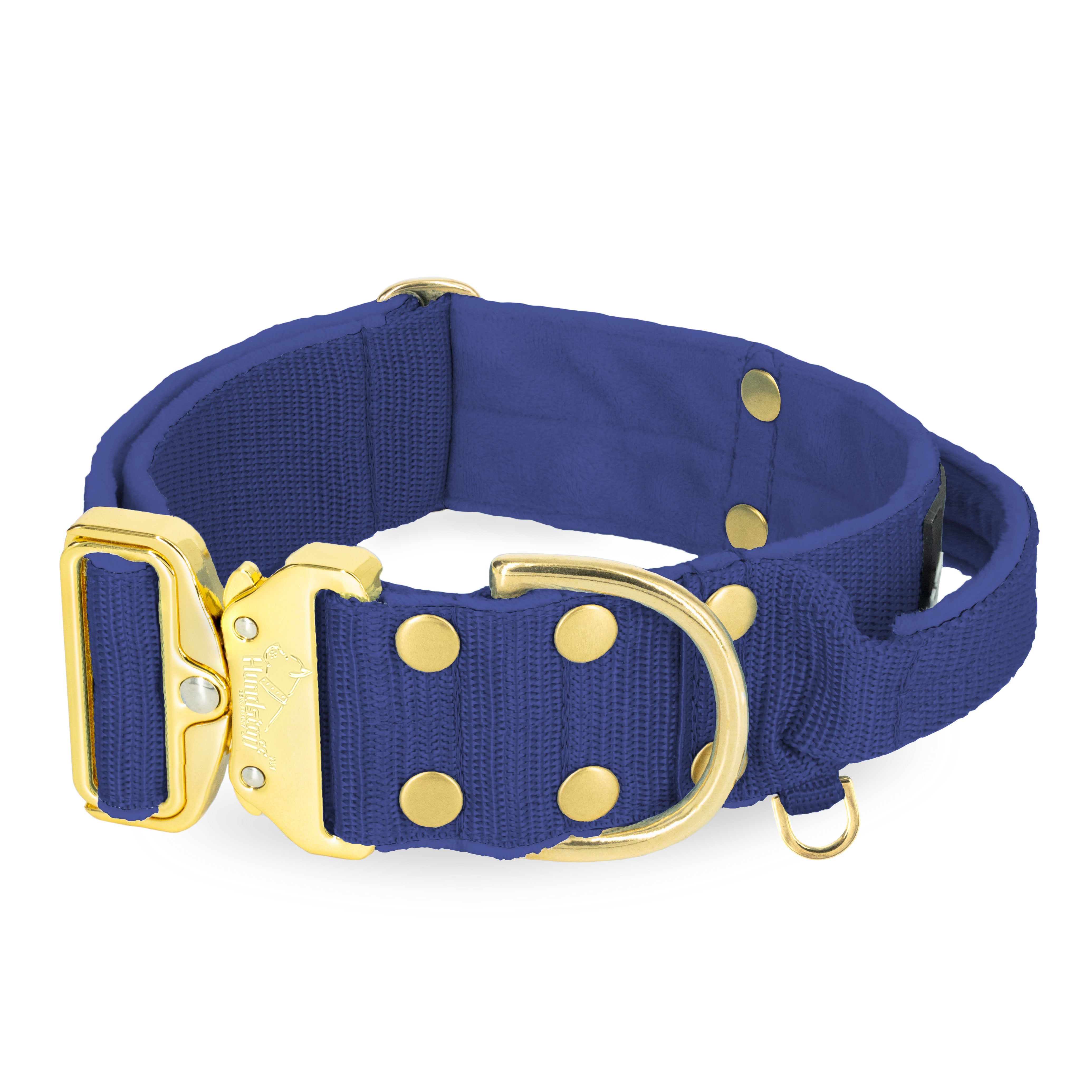 Extreme Gold Buckle Navy Blue - Collier solide et sécurisé