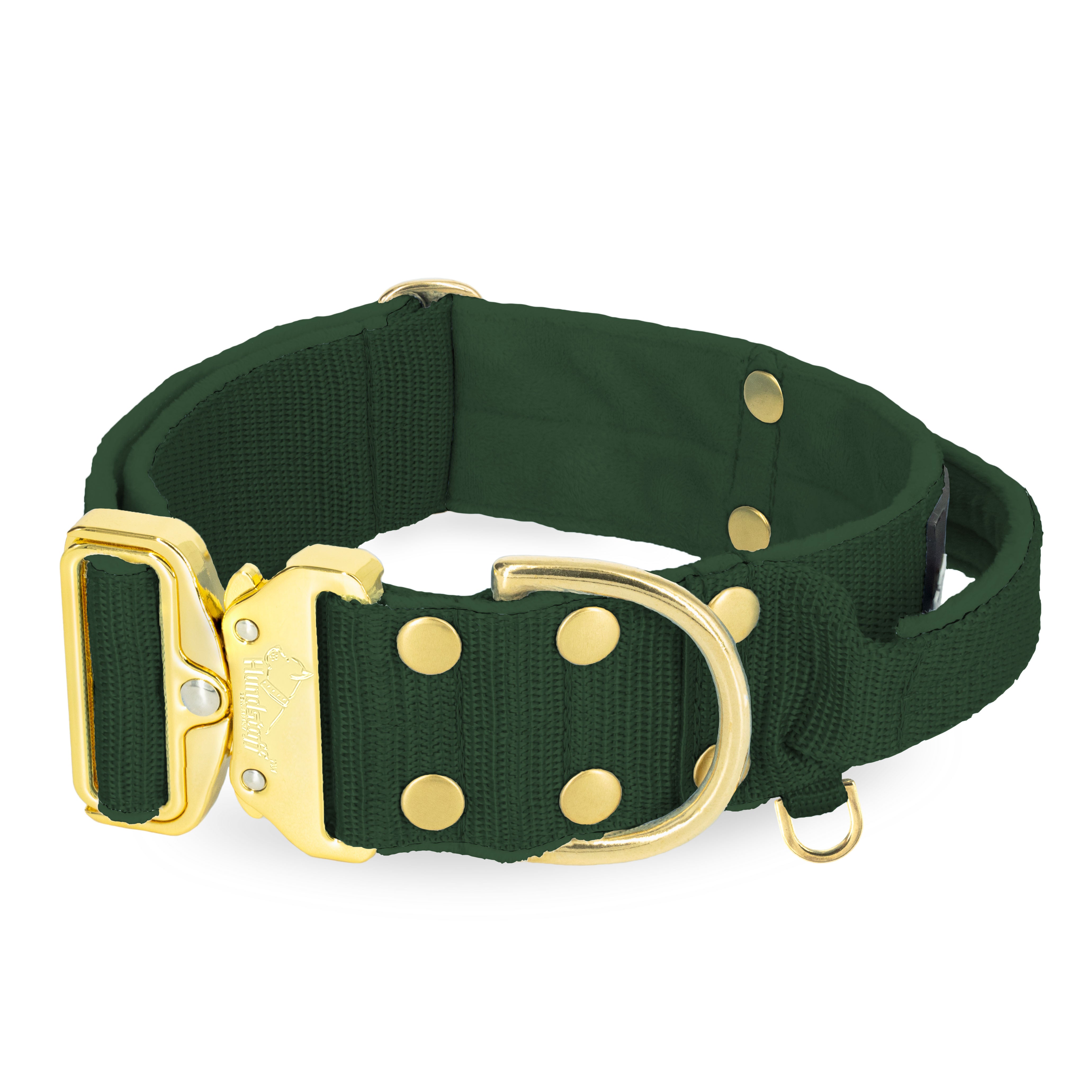 Extreme Gold Buckle Forest Green - Collier solide et sécurisé