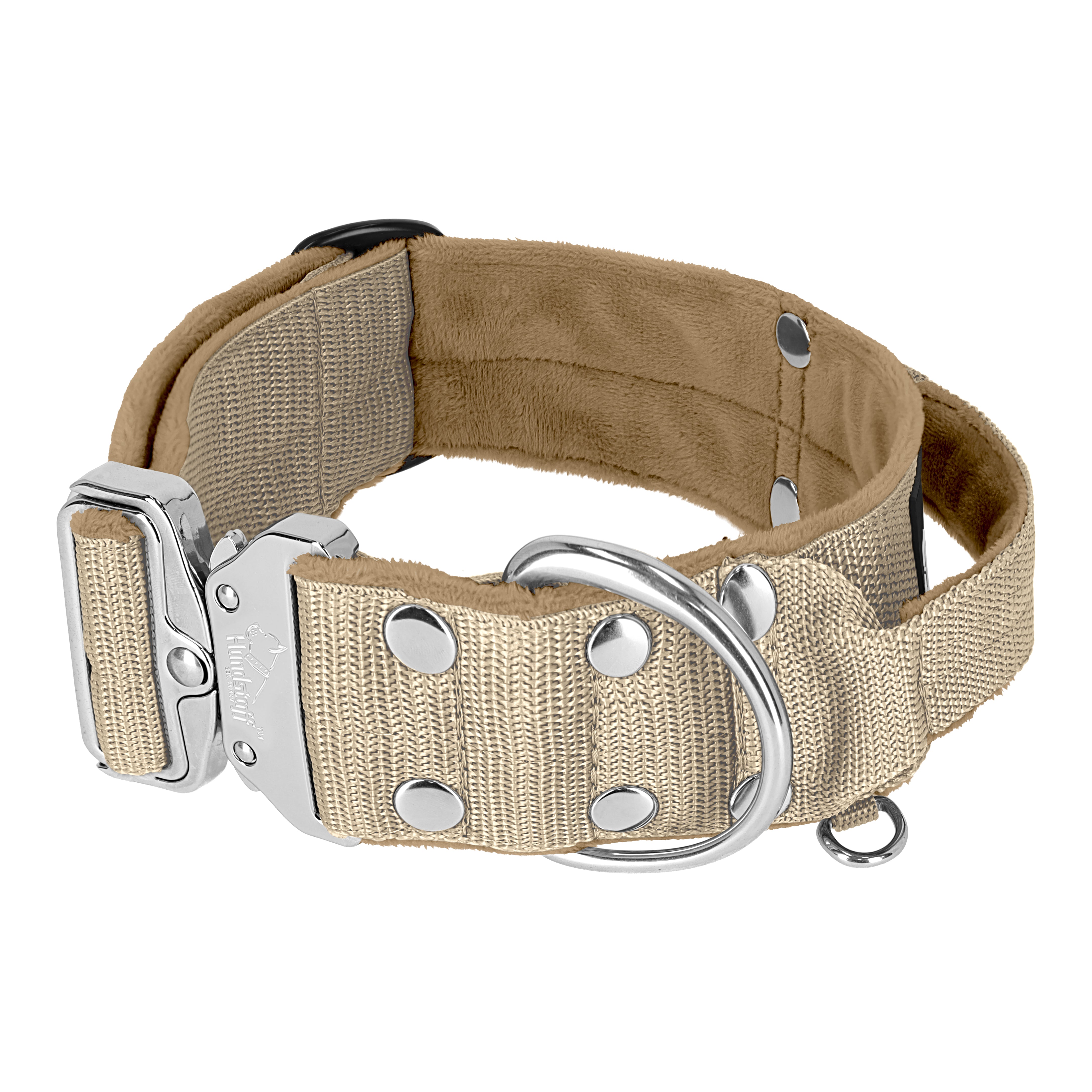 Extreme Silver Buckle Beige - Collier solide et sécurisé
