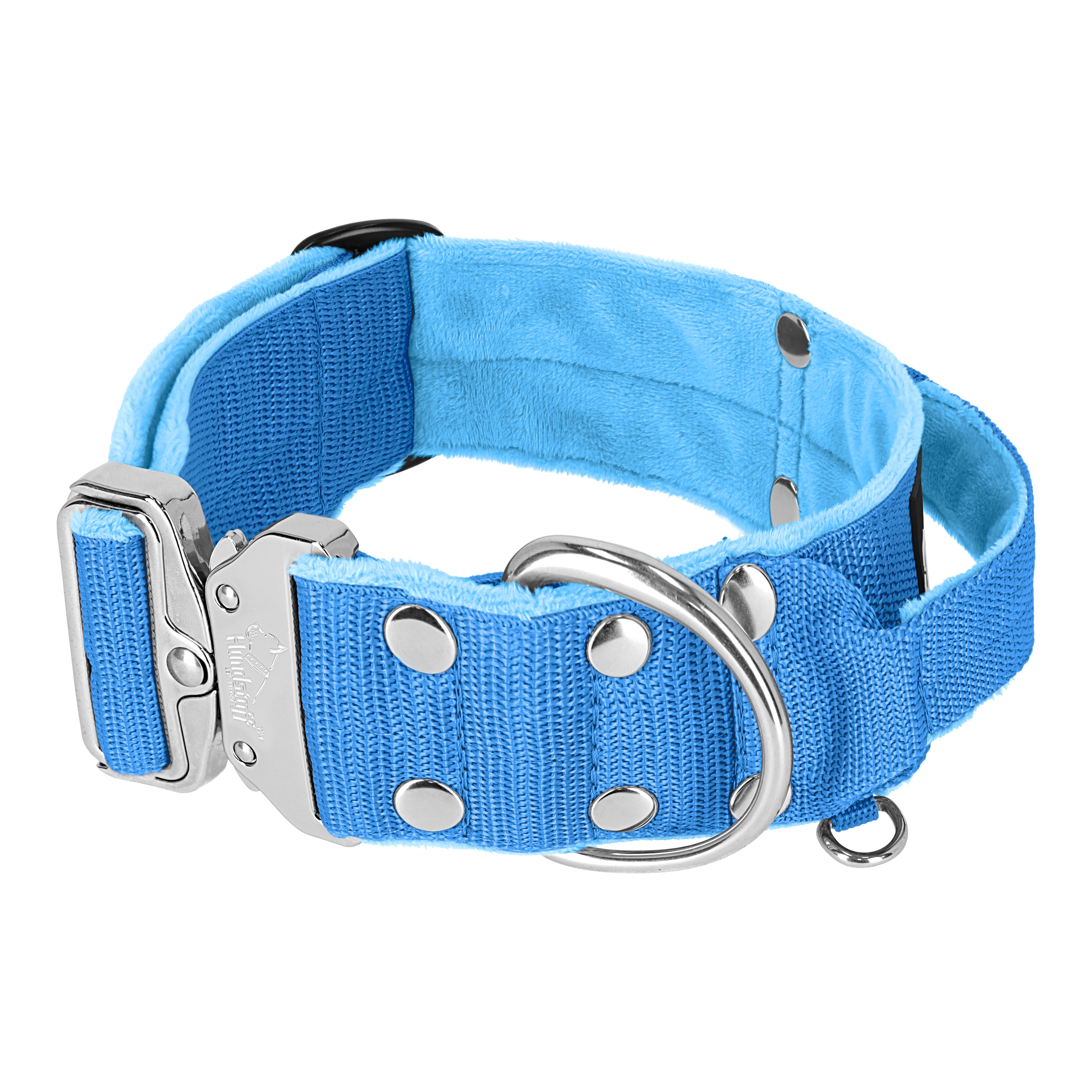 Extreme Silver Buckle Baby Blue - Collier solide et sécurisé