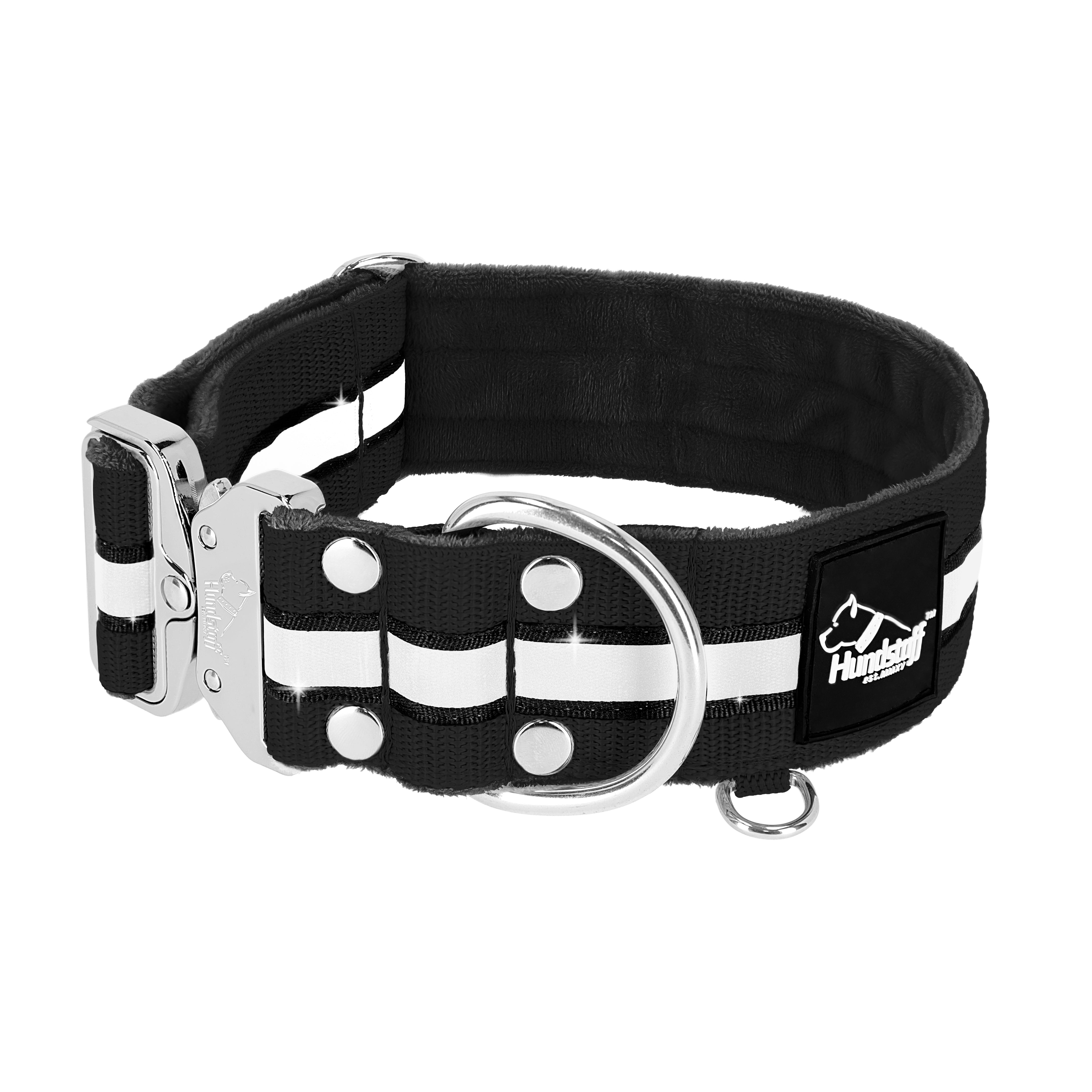 Extreme Silver Buckle Safe Black - Collier de sécurité réfléchissant