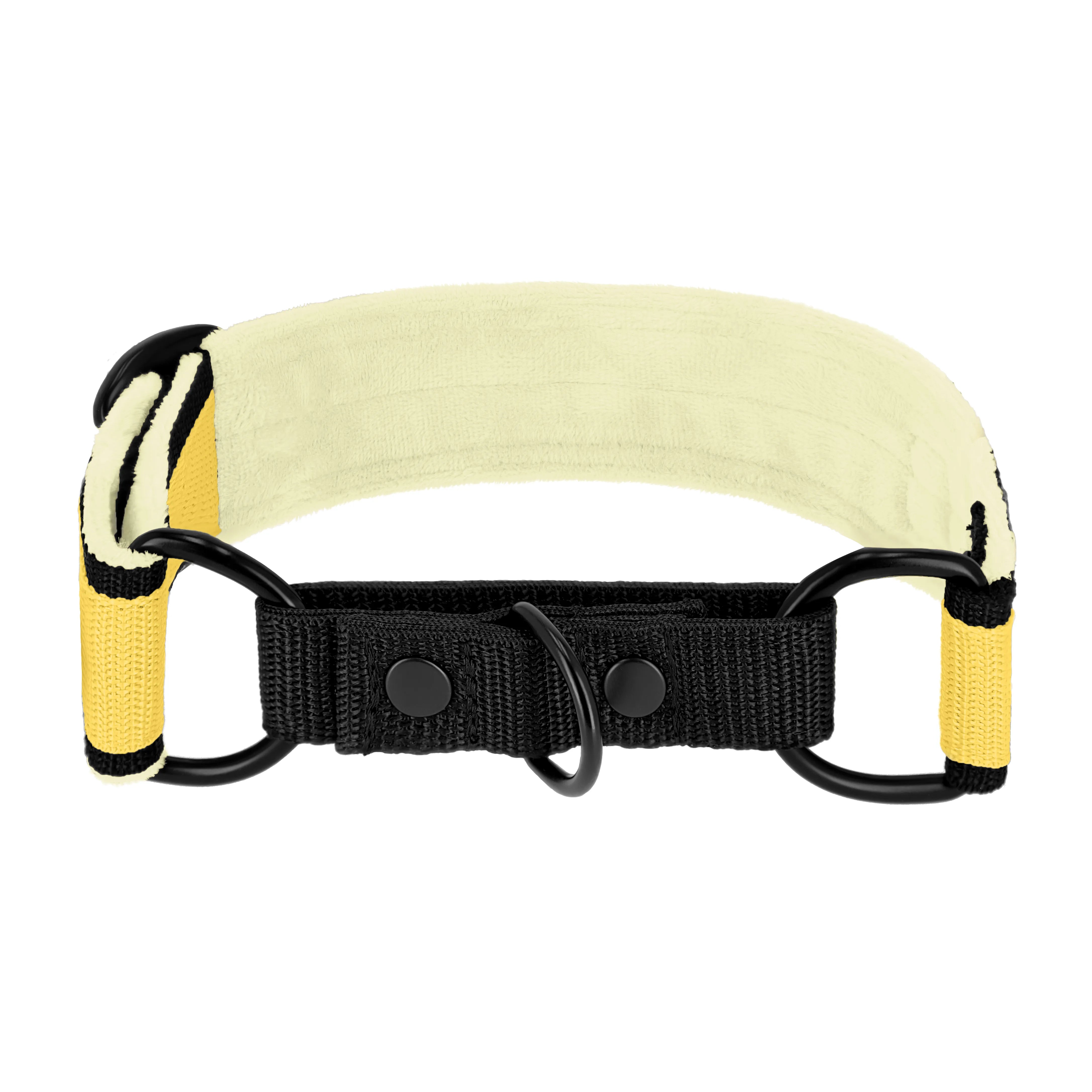 Martingale Black Edition Baby Yellow - Collier doublé Minky Comfort