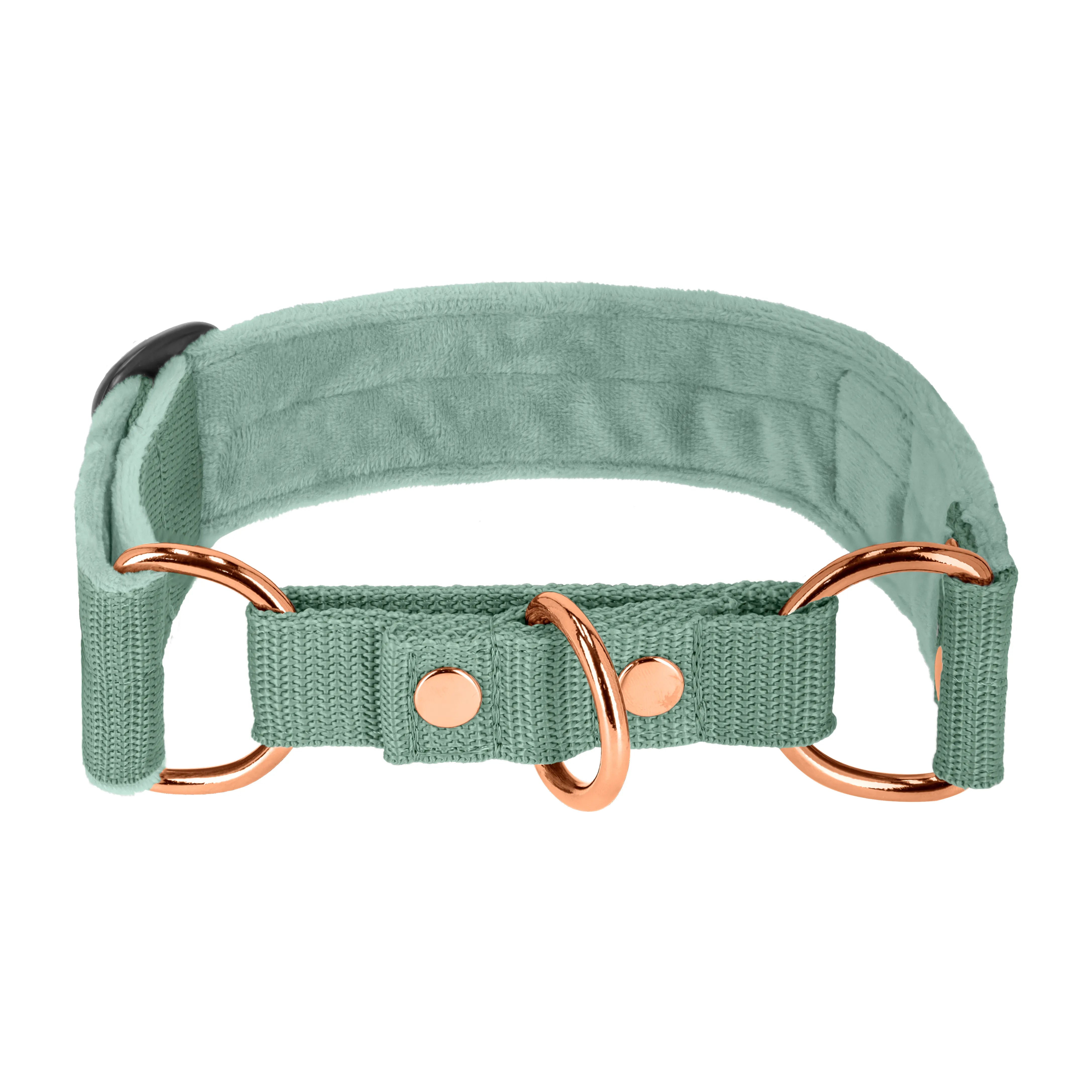 Martingale Rose Edition Pastel Green - Collier semi-étrangleur doublé Minky