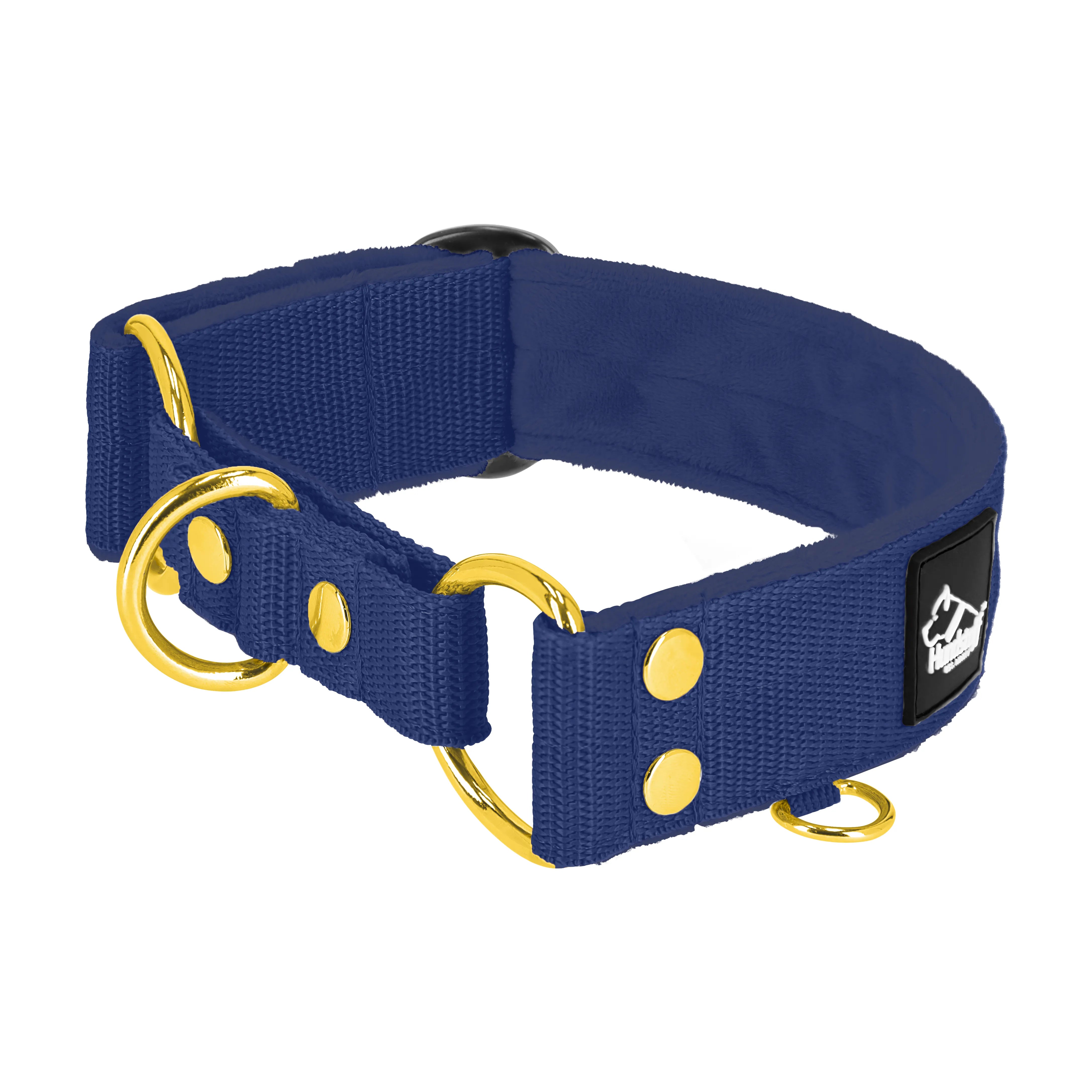 Martingale Golden Navy Blue - Col doublé plié, demi thermocollant