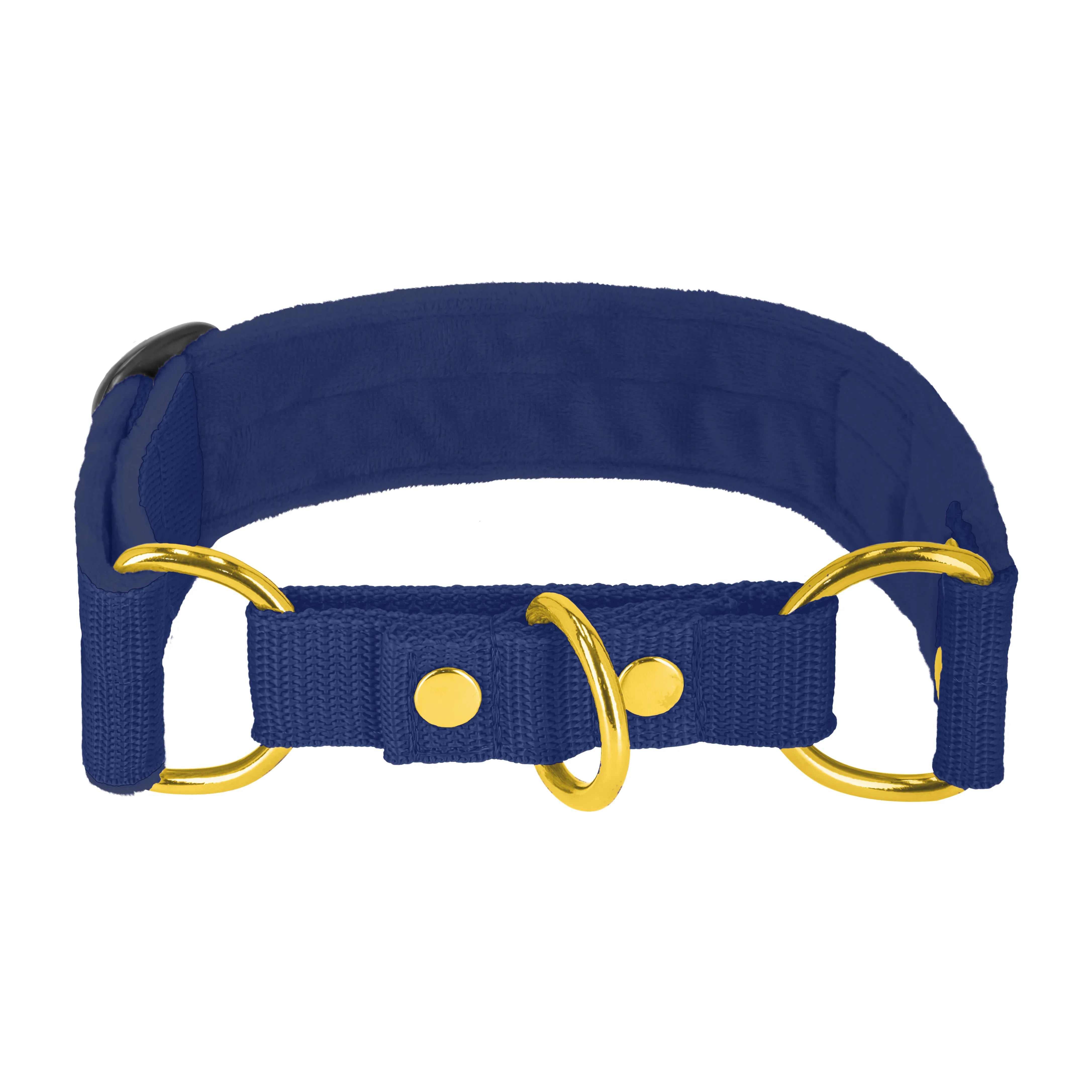 Martingale Golden Navy Blue - Col doublé plié, demi thermocollant