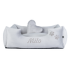 Velvet Light grey - Lit pour chien avec nom