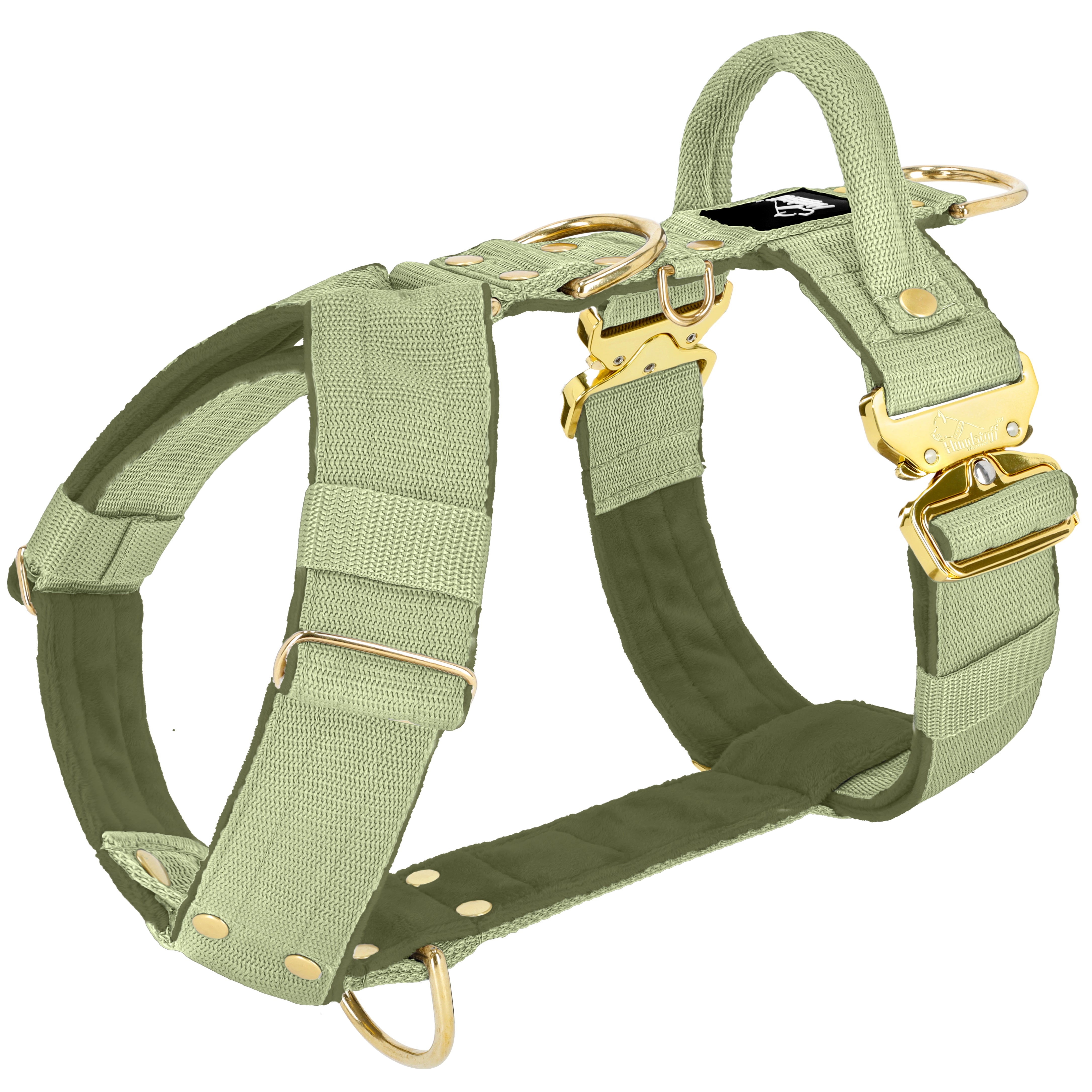 Easy Walk Extreme Gold Buckle Olive Green - Harnais avec boucle à déclenchement rapide