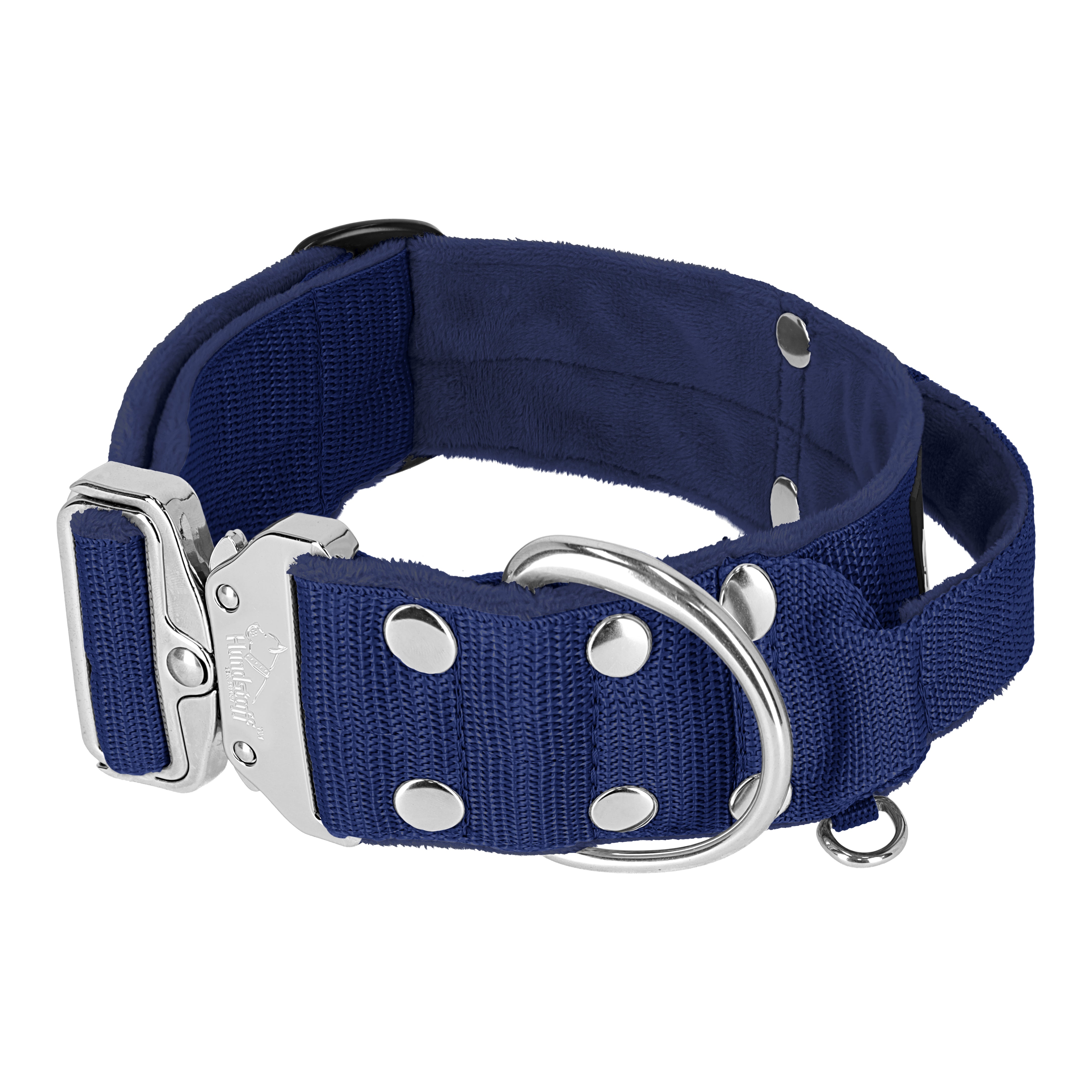 Extreme Silver Buckle Navy Blue - Collier solide et sécurisé