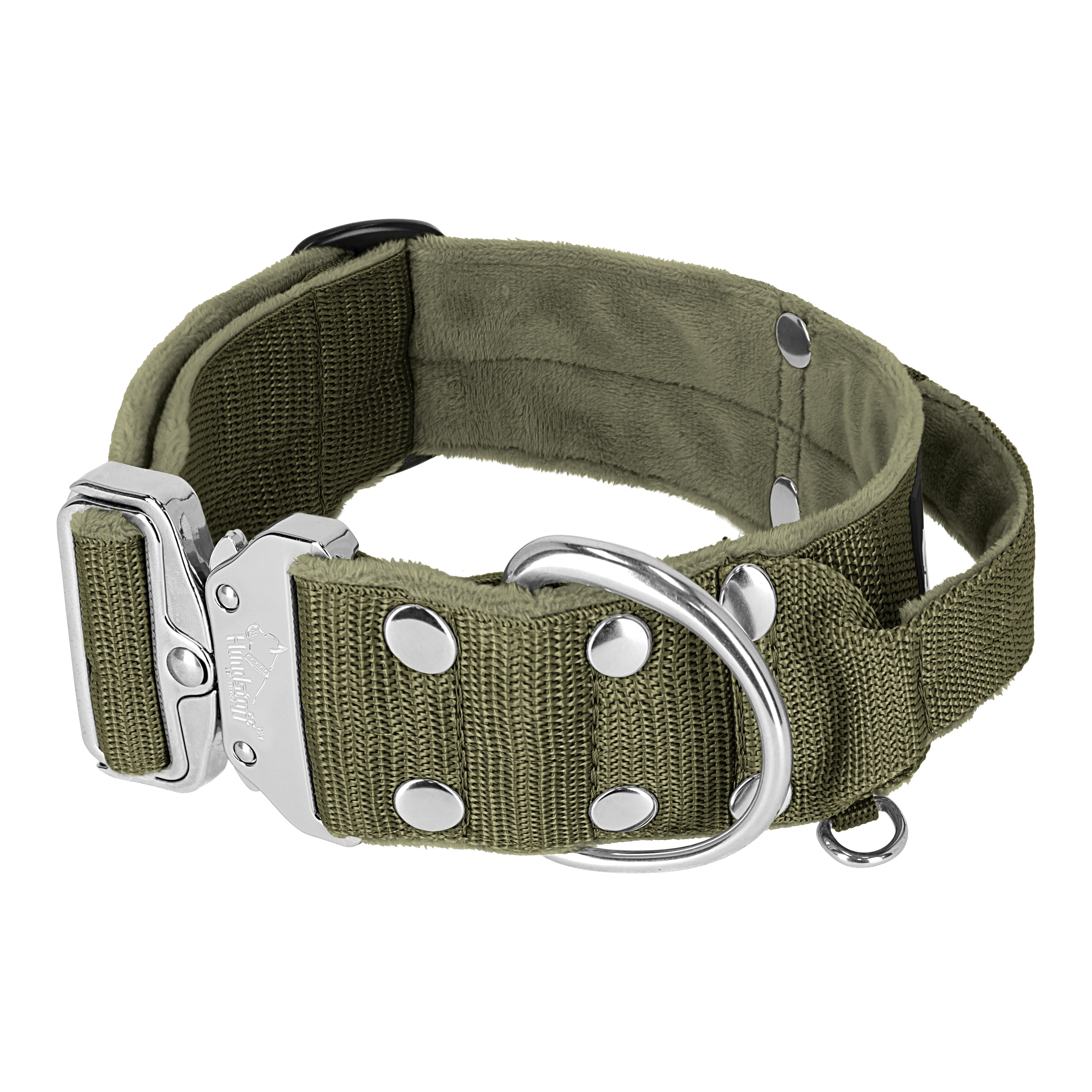 Extreme Silver Buckle Khaki - Collier solide et sécurisé