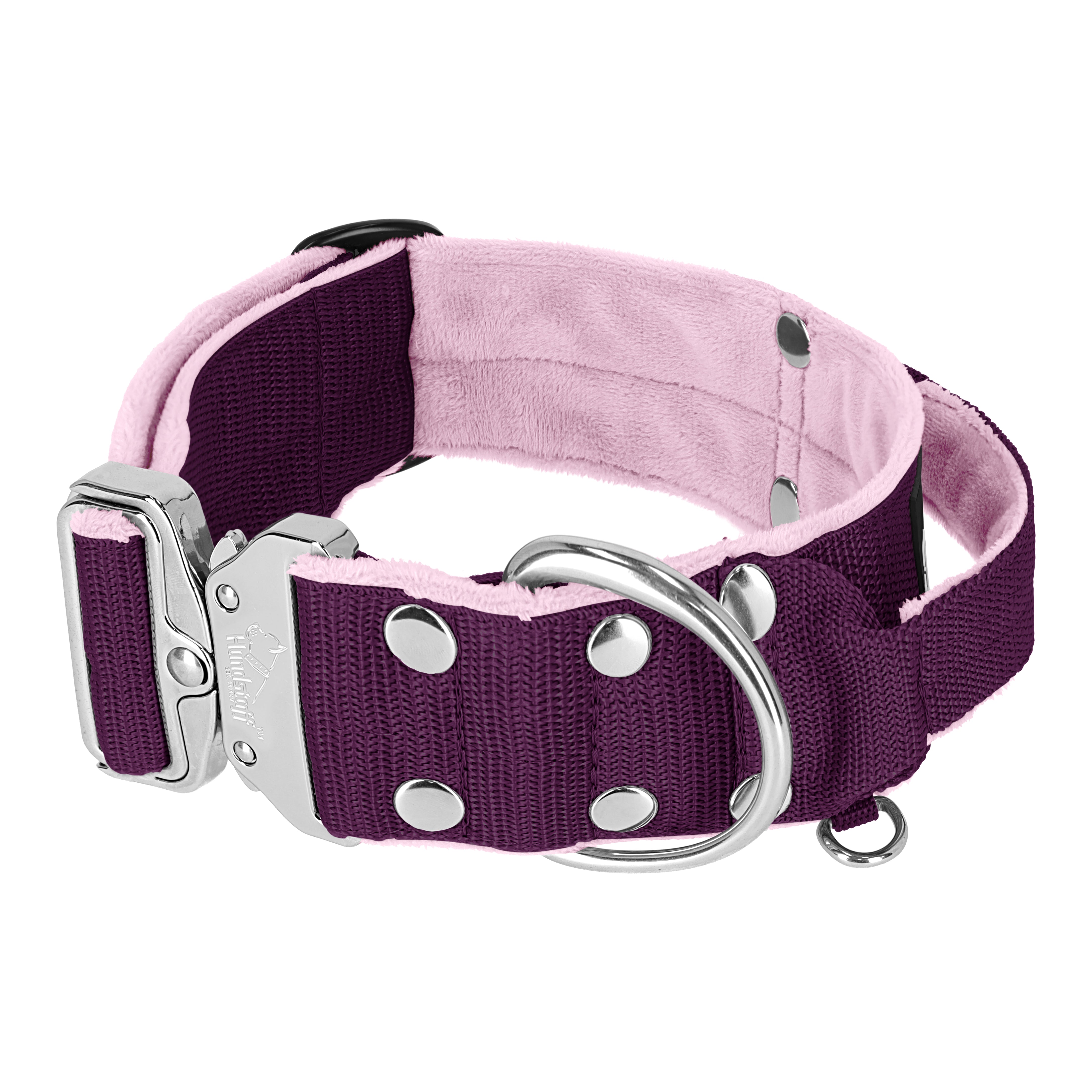 Extreme Silver Buckle Plum - Collier solide et sécurisé