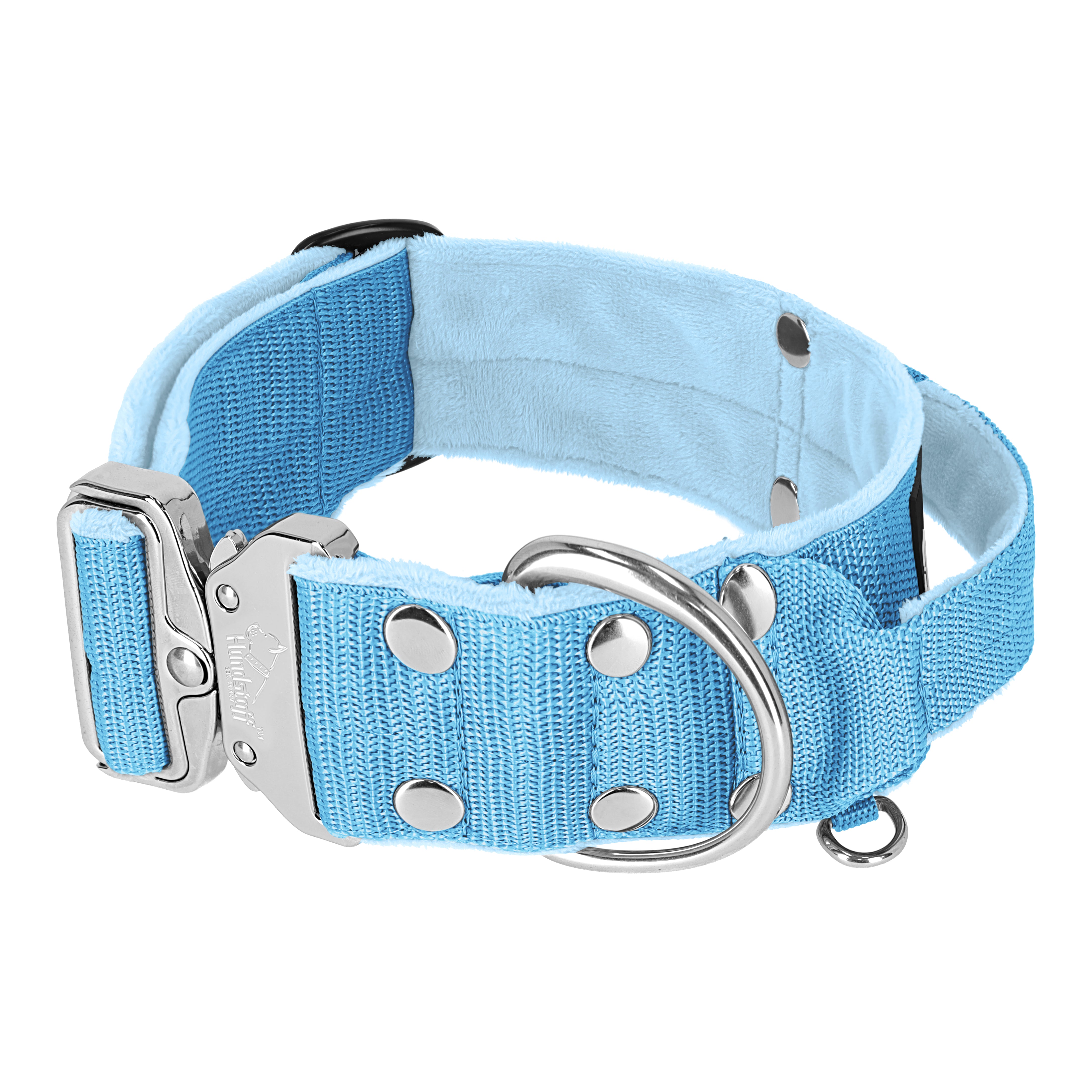 Extreme Silver Buckle Baby Blue - Collier robuste et sécurisé
