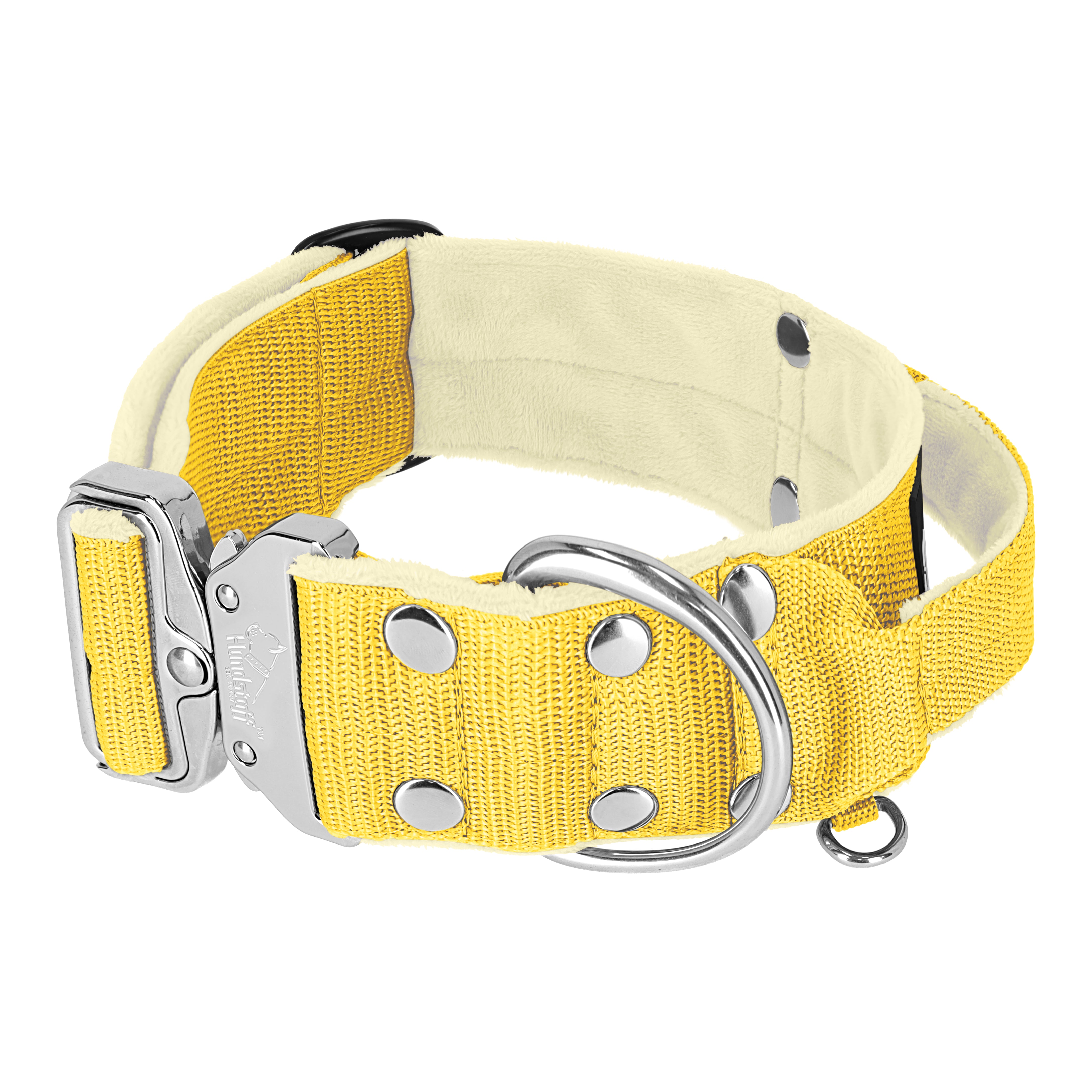 Extreme Silver Buckle Baby Yellow - Collier solide et sécurisé