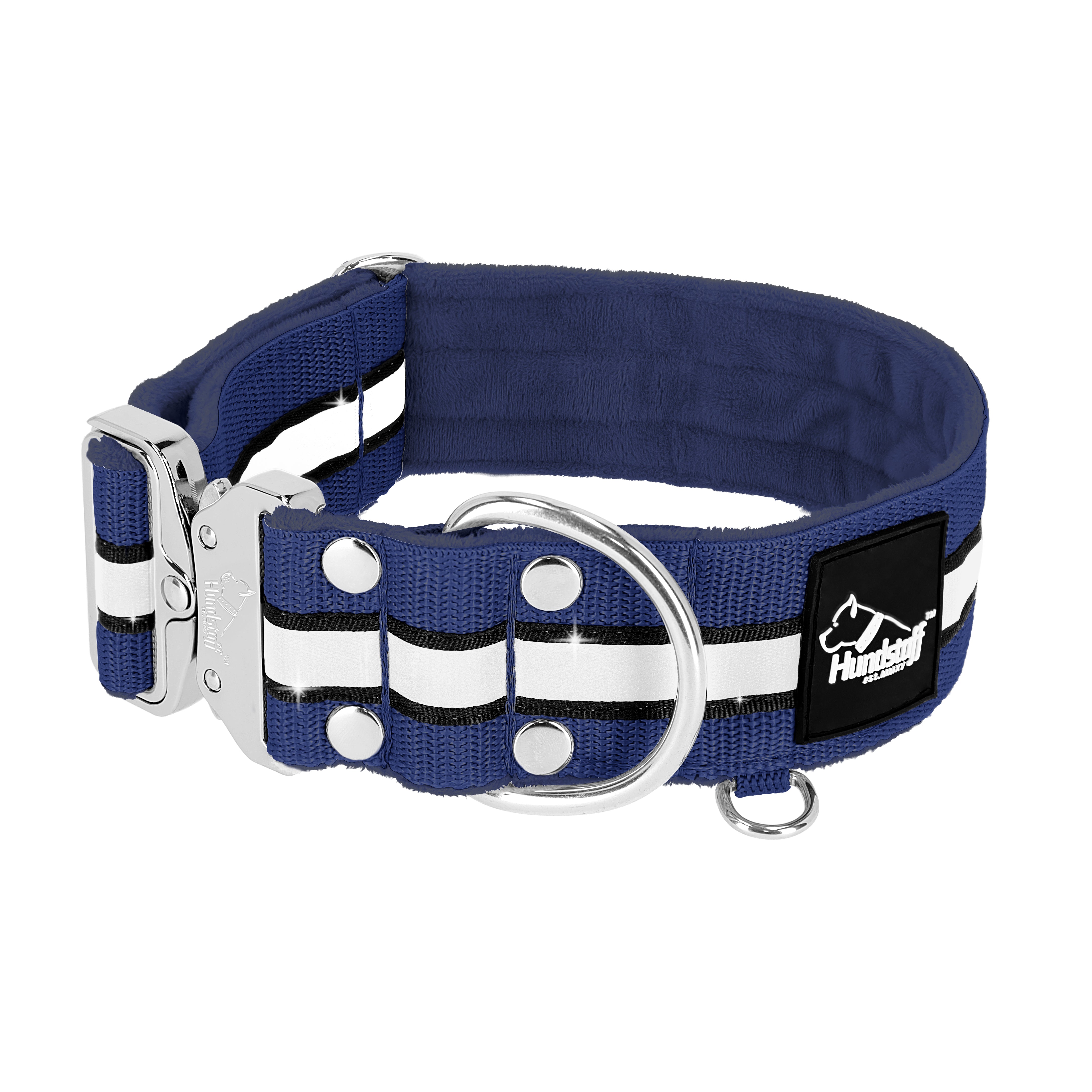 Extreme Silver Buckle Safe Navy Blue - Collier réflexe sécurisé