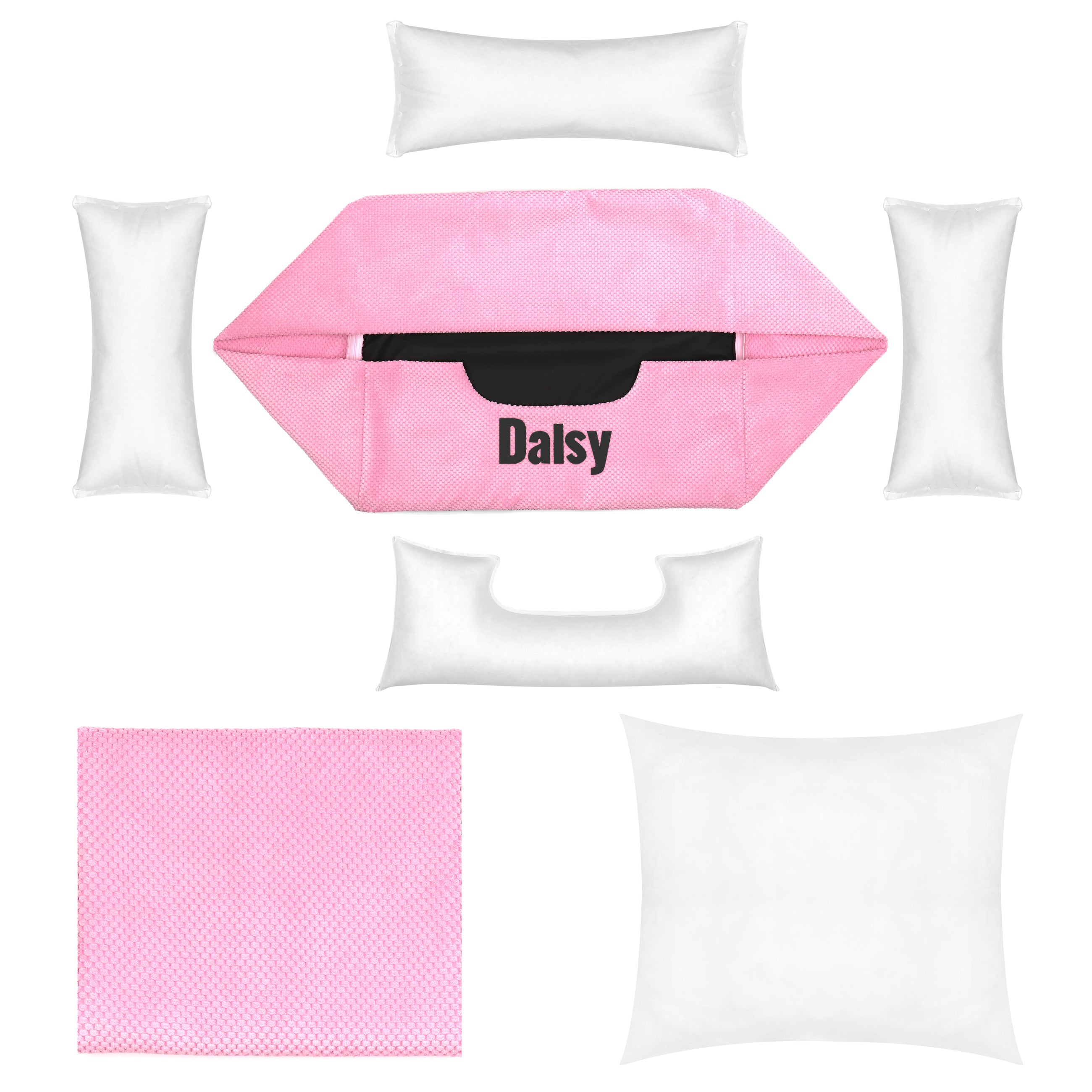 Platinum Pink - lit pour chien rose avec nom personnalisé