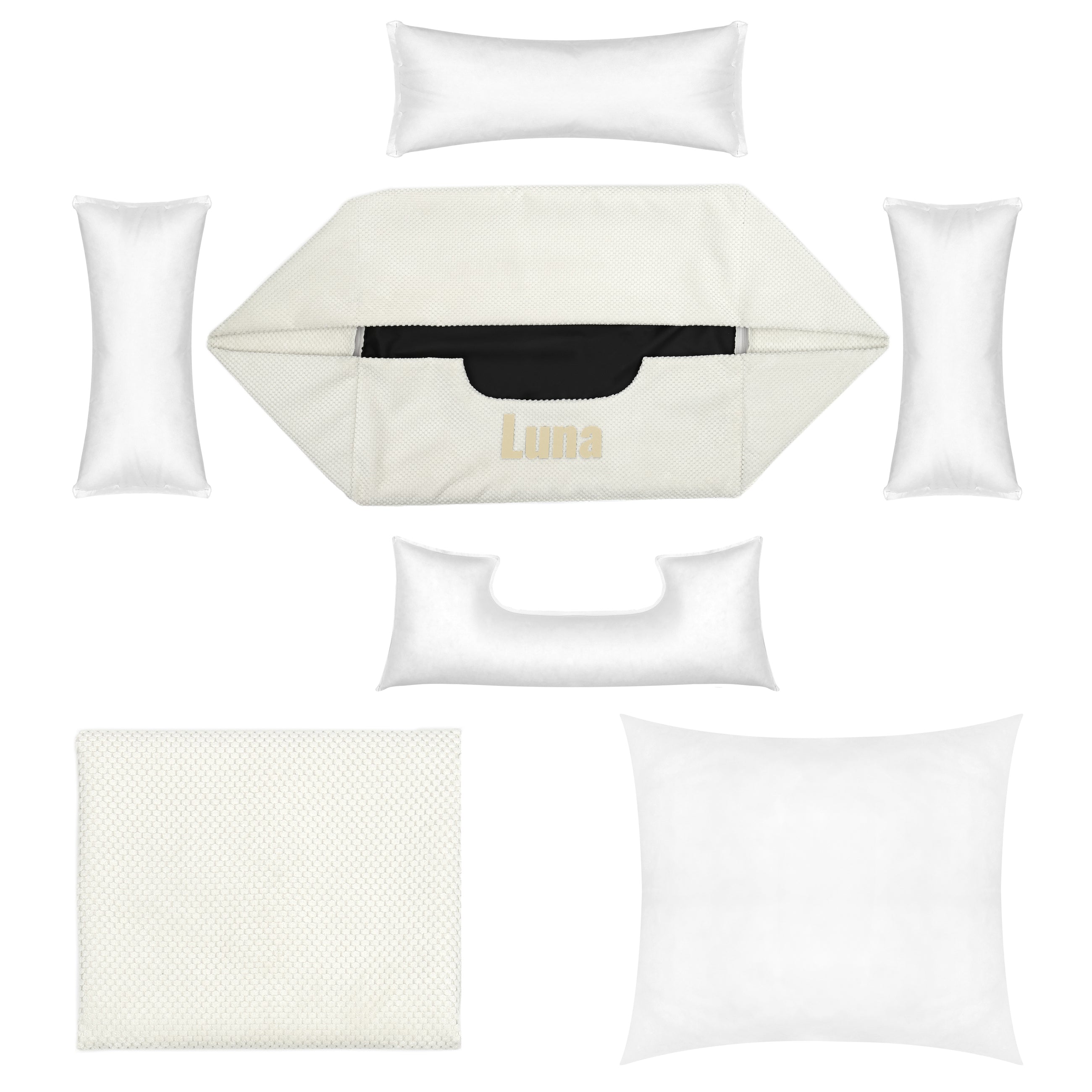 Platinum White - coussin pour chien blanc avec nom