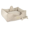 Platinum beige - lit pour chien beige avec nom
