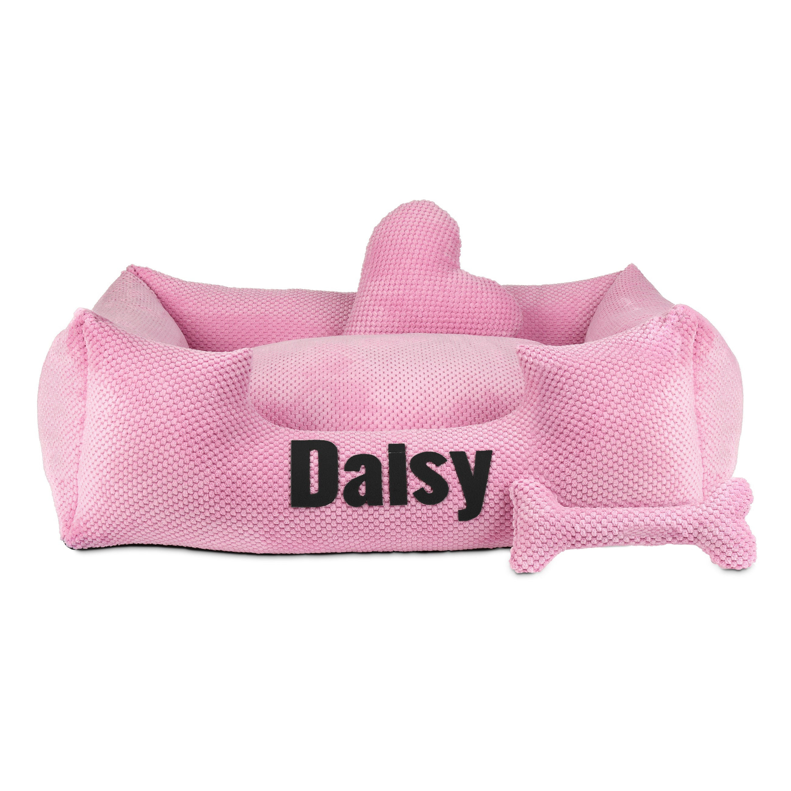 Platinum Pink - lit pour chien rose avec nom personnalisé