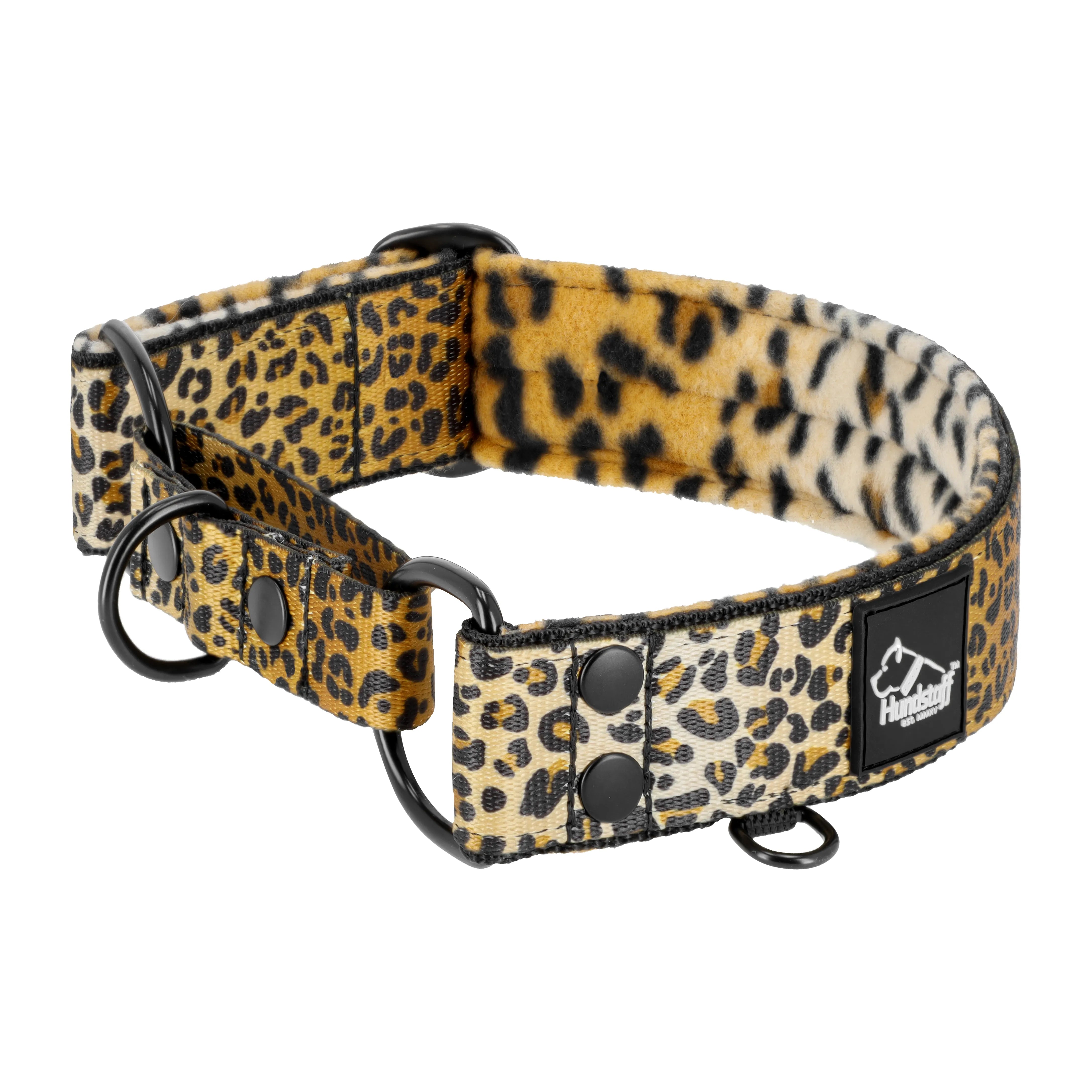 Martingale Leopard Edition - Collier semi-étrangleur doublé Minky Comfort