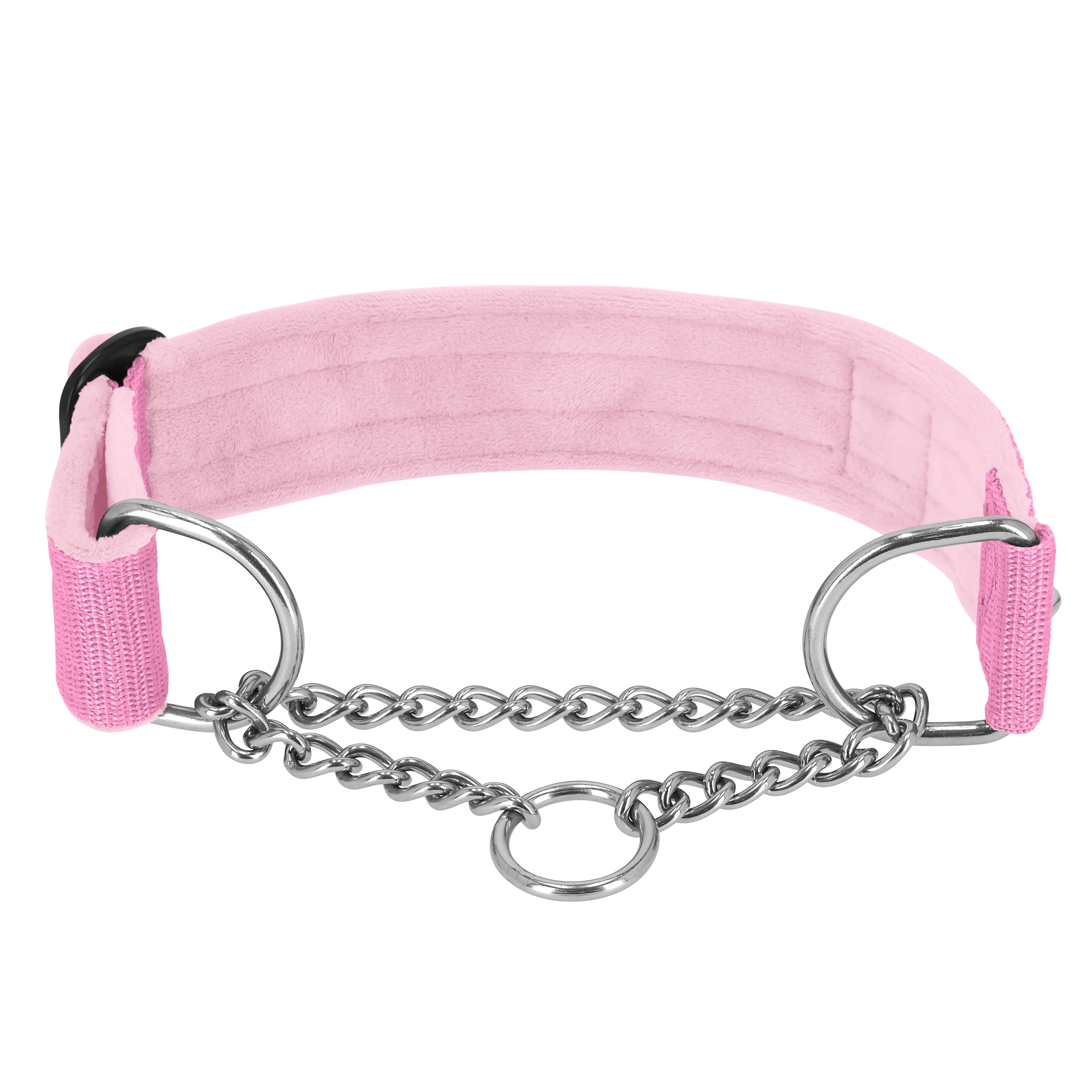 Martingale Chain Set Baby Pink - Collier et laisse demi-sangle