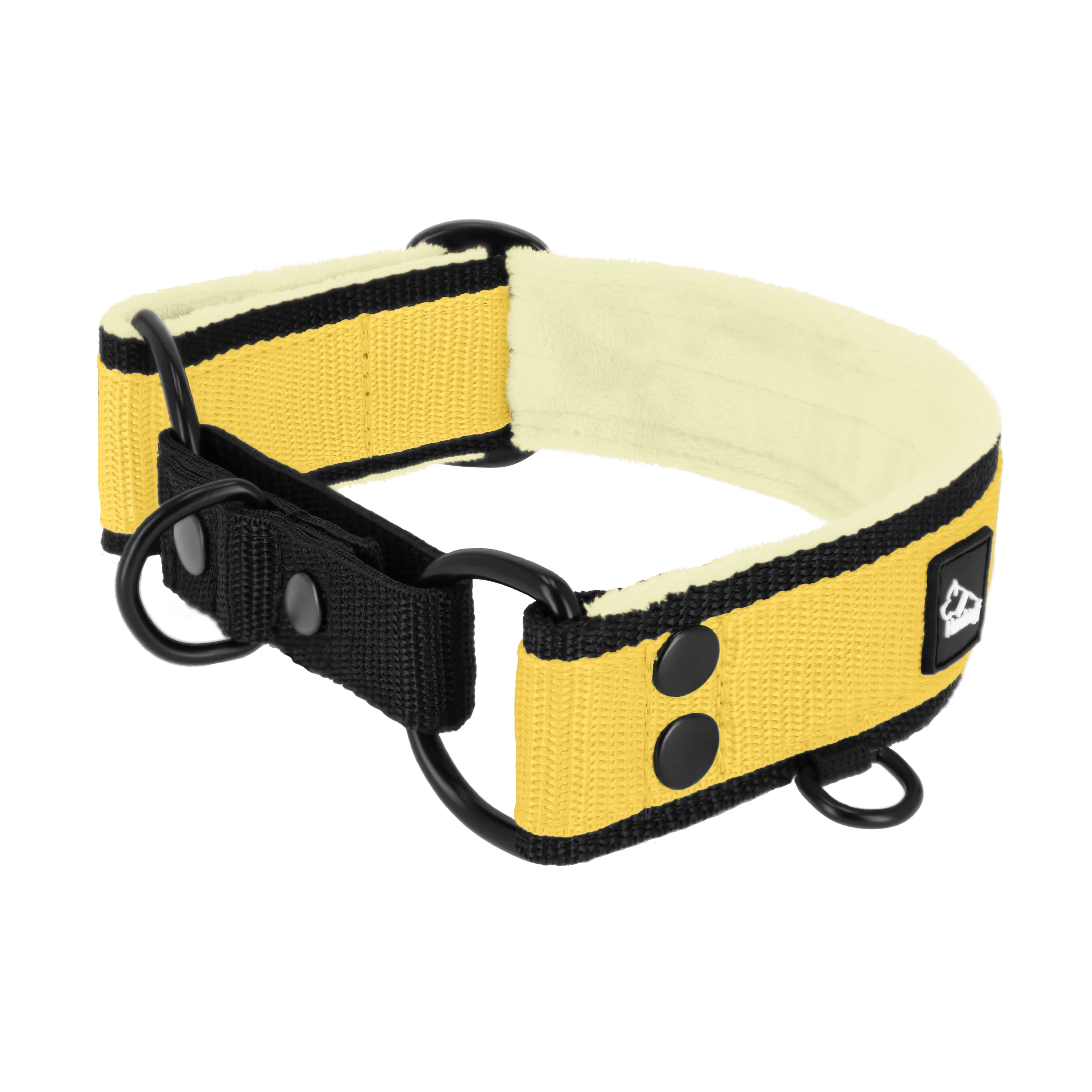 Martingale Black Edition Baby Yellow - Collier doublé Minky Comfort