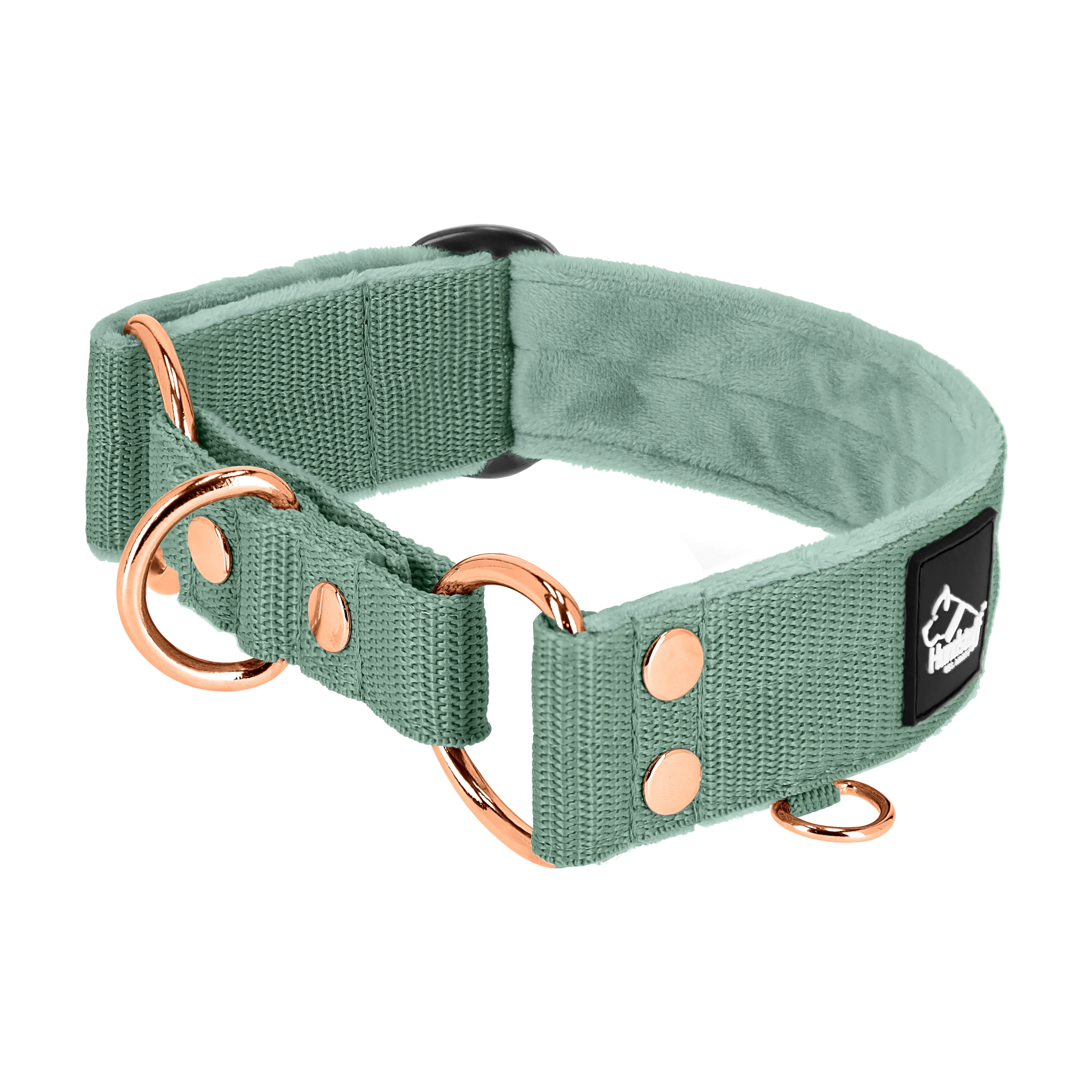Martingale Rose Edition Pastel Green - Collier semi-étrangleur doublé Minky