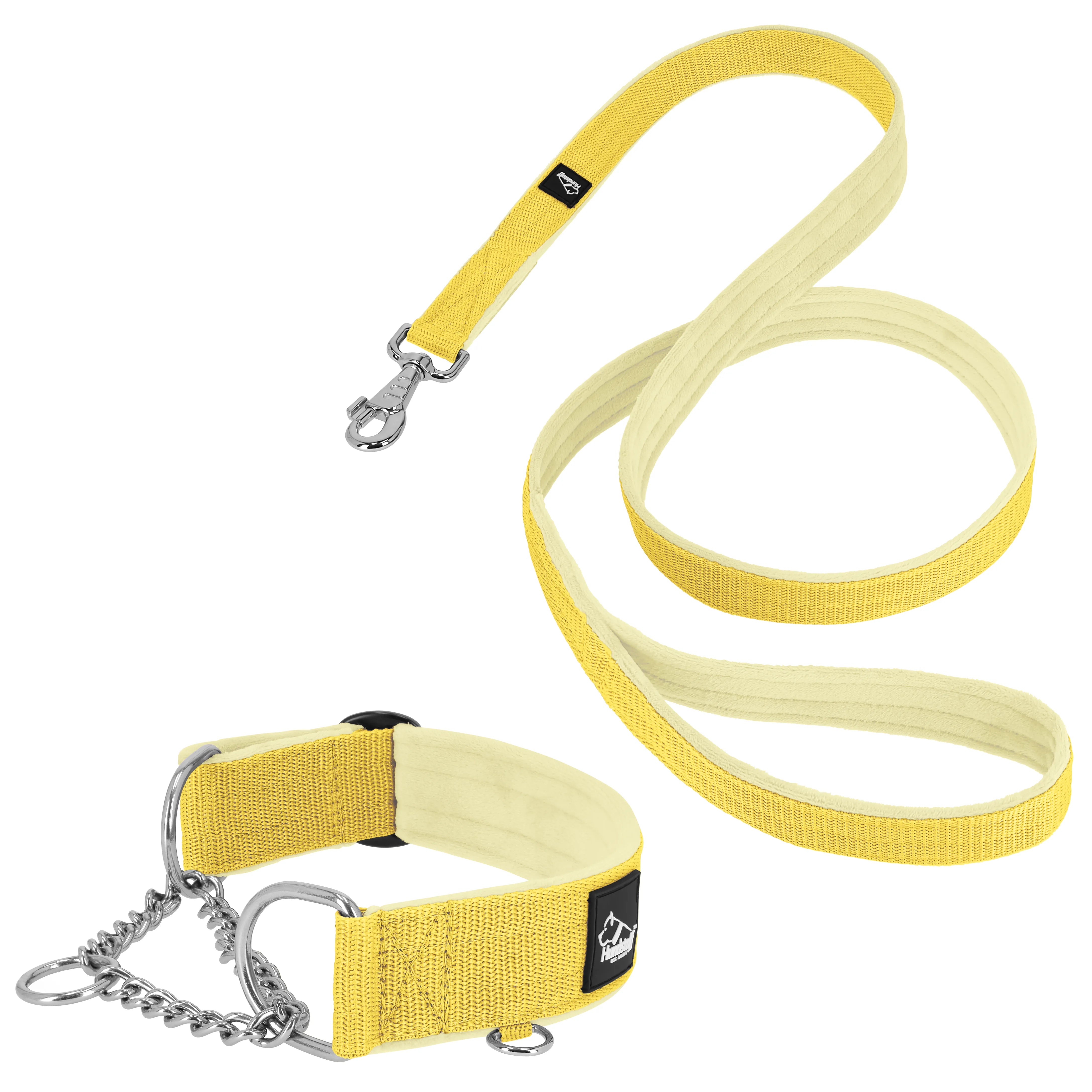 Martingale Chain Set baby yellow - Collier et laisse demi-sangle