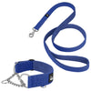 Martingale Chain Set Blue - Collier et laisse demi-sangle