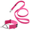 Martingale Chain Set Pink - Collier et laisse demi-sangle